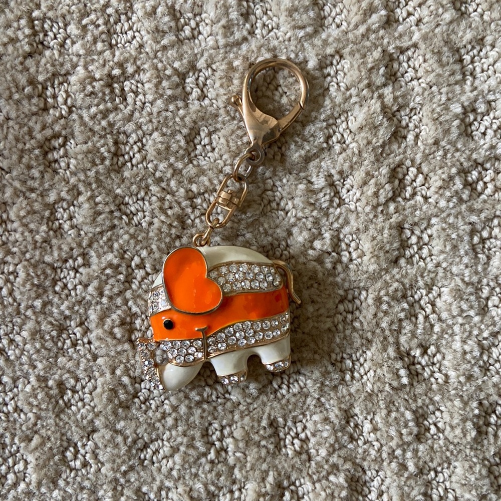 Bedazzled elephant keychain